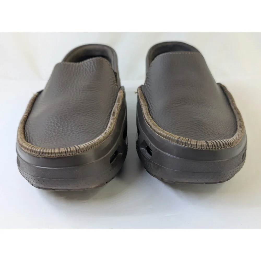 Crocs Tideline Sport Leather Loafers Men’s Size 11 Espresso Dark Brown #12197